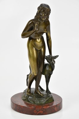 Lot 64 - An Art Deco bronze figure group representing...