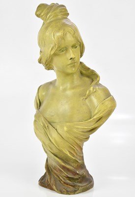 Lot 85 - GOLDSCHEIDER; an Art Nouveau bust, side...