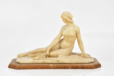 Lot 85 - An Art Mouveau carved alabaster sculpture of a...