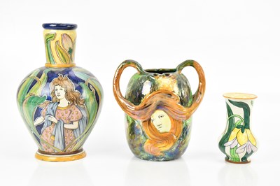 Lot 578 - An Italian Art Nouveau ceramic twin handled...