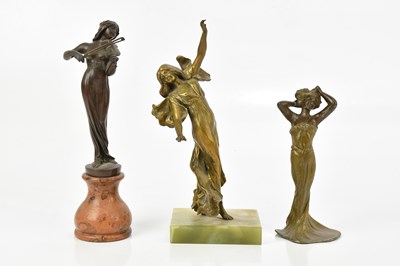 Lot 171 - Two Art Nouveau bronze figures representing a...