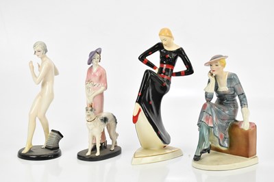 Lot 491 - ROYAL DUX; an Art Deco figure of a ballroom...
