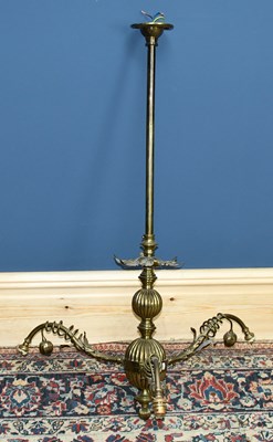 Lot 264 - A Victorian brass three branch ceiling light,...