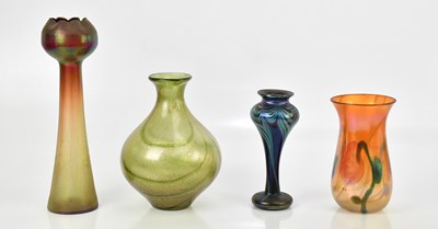 Lot 310 - OKRA; an iridescent glass bottle vase, height...