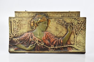 Lot 429 - ERNST WAHLISS; a rectangular wall plaque,...
