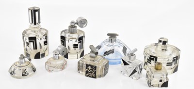 Lot 299 - A matched Art Deco cut glass nine piece...