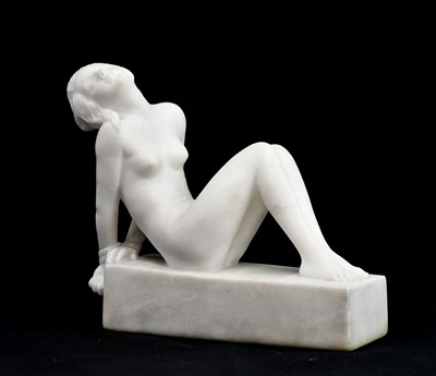Lot 165 - GOLDSCHEIDER; an Art Nouveau carved marble...
