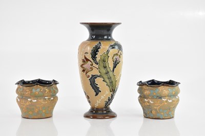 Lot 2593 - DOULTON LAMBETH; a Slater's Patent vase,...