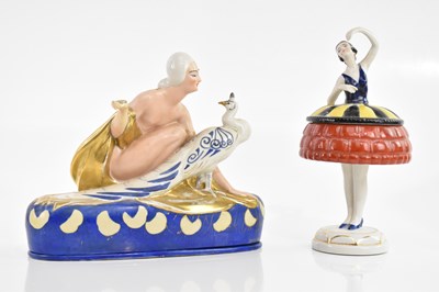 Lot 504 - ALADDIN LUXE; a French Art Deco porcelain desk...