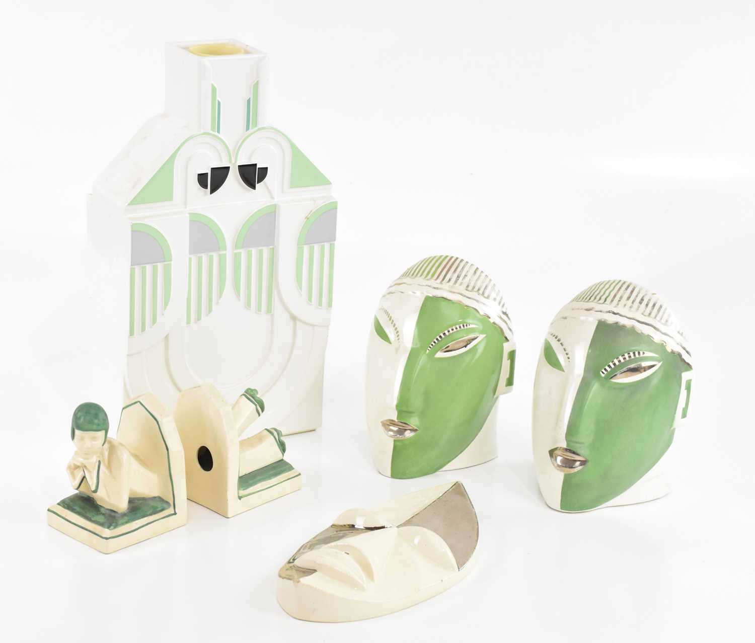 Lot 502 - Two pairs of French Art Deco bookends,...