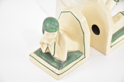 Lot 502 - Two pairs of French Art Deco bookends,...