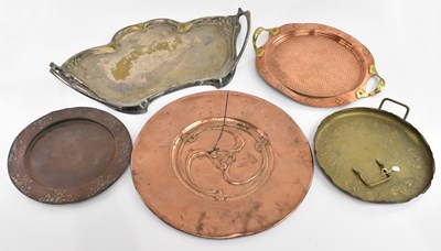 Lot 179 - WMF; a twin handled shaped tray, length 62cm,...