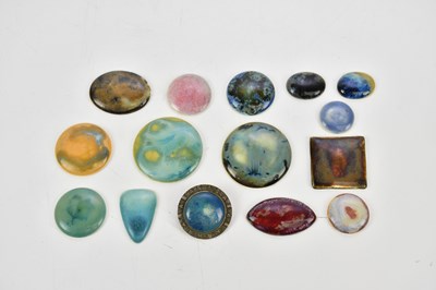 Lot 476 - RUSKIN; a collection of fifteen art pottery...