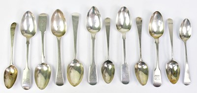 Lot 1093 - Twelve Georgian and Victorian hallmarked...