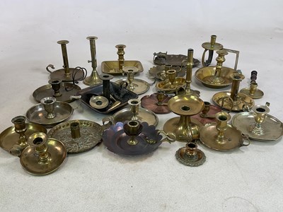 Lot 209 - A group of predominantly 19th century brass...