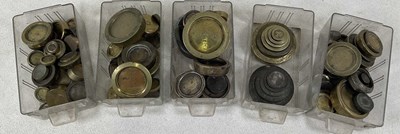 Lot 113 - A large collection of mainly brass stacking...