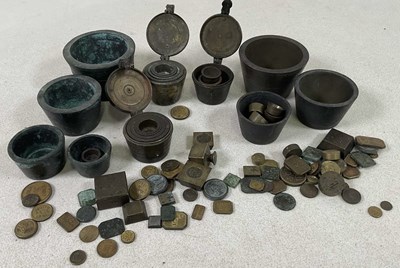 Lot 115 - Five sets of stacking cup weights (two...