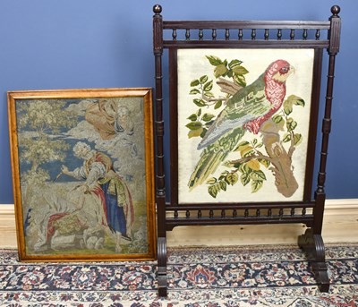 Lot 2867 - A 19th century stained walnut framed fire...
