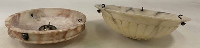 Lot 639 - An Art Deco alabaster plafonnier, diameter...