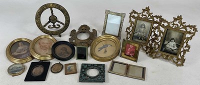 Lot 57 - A group of miniature frames, including wooden...