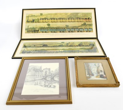 Lot 341 - Two 19th century style railway prints,...