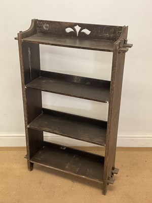 Lot 793 - An oak open bookcase with two shelves, height...