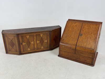 Lot 767 - An early 20th century oak stationery cabinet...