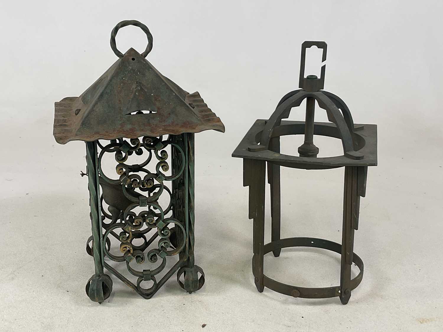 Lot 651 - Two Arts and Crafts ceiling lights, both...
