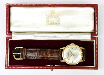 Lot 1595 - GARRARD & CO; a 9ct yellow gold wristwatch,...
