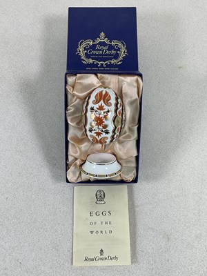 Lot 306 - ROYAL CROWN DERBY; an 'India' pattern egg and...