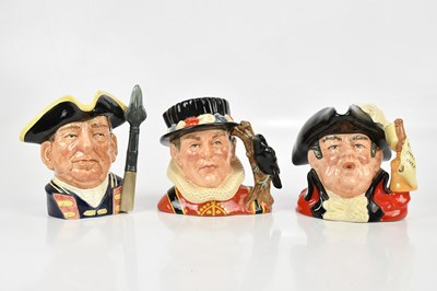 Lot 1614 - ROYAL DOULTON; three character jugs comprising...