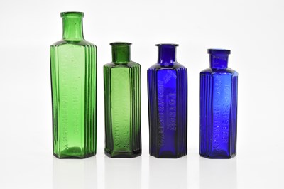 Lot 1392 - Four pharmaceutical poison bottles, three...