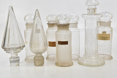 Lot 1433 - Five Victorian pharmaceutical cylindrical...