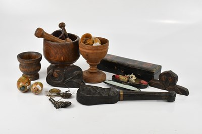 Lot 1453 - A collection of Victorian and later treen,...