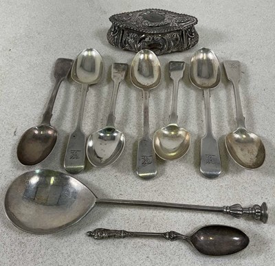 Lot 436 - A George V hallmarked silver seal top spoon,...