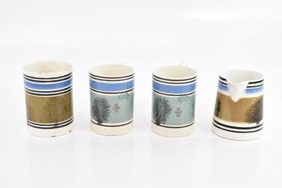 Lot 2557 - MOCHAWARE; three pint mugs, two with VR stamps,...