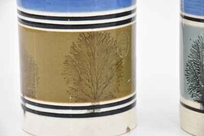 Lot 2557 - MOCHAWARE; three pint mugs, two with VR stamps,...