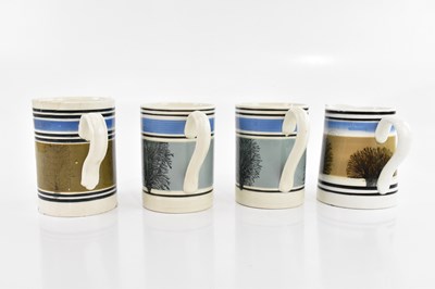Lot 2557 - MOCHAWARE; three pint mugs, two with VR stamps,...