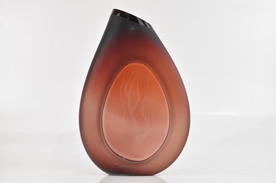 Lot 1742 - A contemporary art glass vase of baluster form...