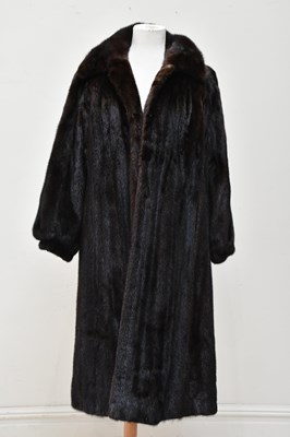 Lot 698 - A full length vintage mink coat, with internal...