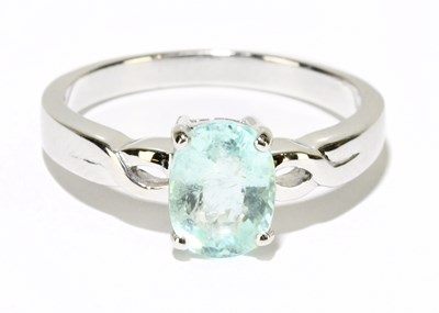 Lot 1127 - An 18ct white gold dress ring, size N, approx...