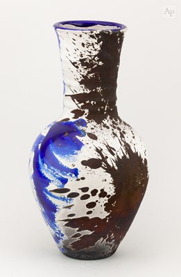 Lot 406 - MARTIN EVERSON DAVIS; a tall raku bottle...