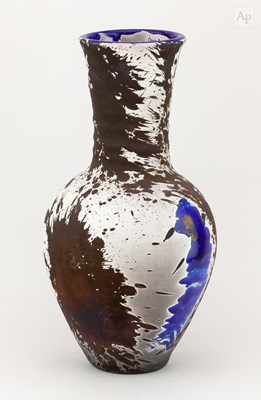 Lot 406 - MARTIN EVERSON DAVIS; a tall raku bottle...