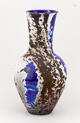 Lot 406 - MARTIN EVERSON DAVIS; a tall raku bottle...