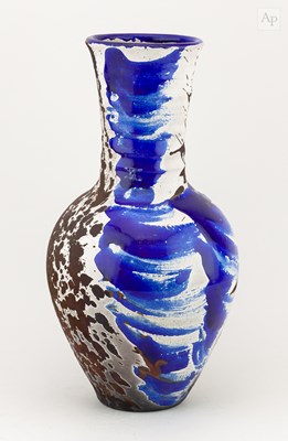 Lot 406 - MARTIN EVERSON DAVIS; a tall raku bottle...