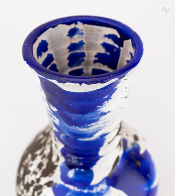 Lot 406 - MARTIN EVERSON DAVIS; a tall raku bottle...