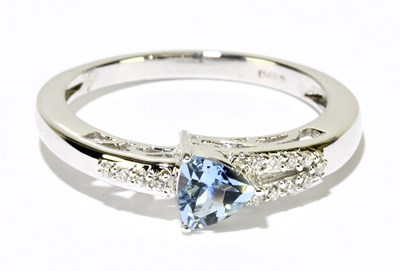 Lot 1231 - A 9ct yellow gold diamond set dress ring, size...