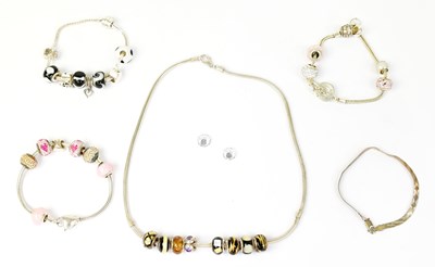 Lot 1504 - A group of Pandora-style jewellery, to include...