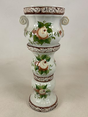 Lot 298 - A Continental ceramic jardiniere and stand...