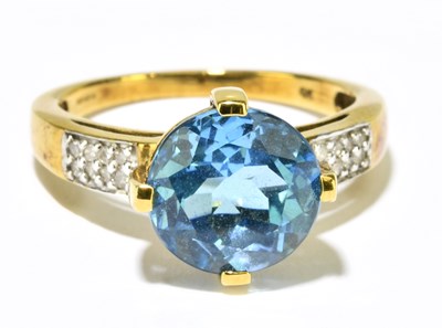 Lot 1204 - A 9ct yellow gold ring set with diamonds to...